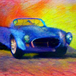 generated: a painting of a sport car in the style of Monet #5